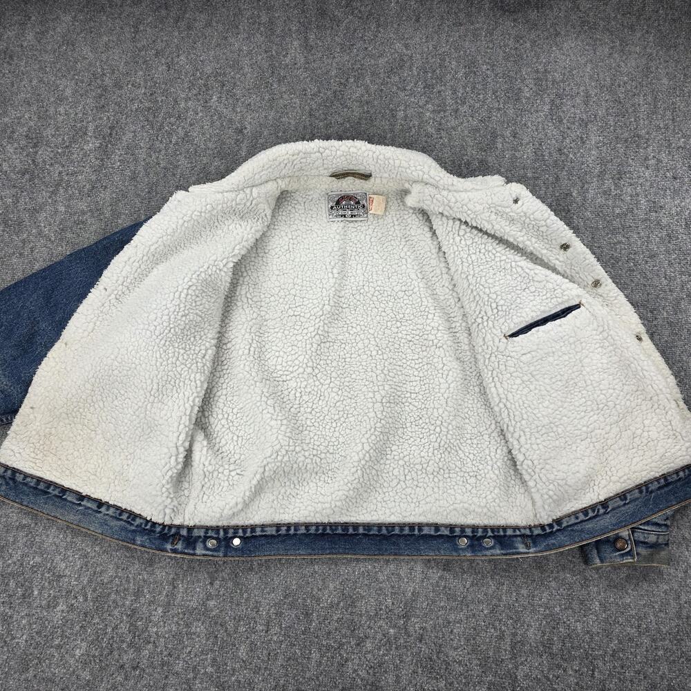Levis Jacket Mens Medium Blue Sherpa Lined Denim Trucker Coat 70609-0216 Winter - Picture 11 of 16